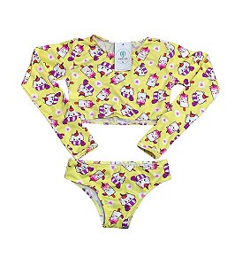 Conjunto Proteção Crooped Doces com Biquini (4-7 anos)