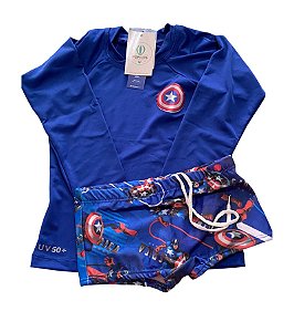 Conjunto Proteção Solar Capitão América 6