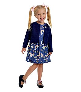 Vestido Cute Arco Íris com Bolero Tam.3