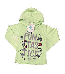 Camiseta Manga Longa Funtastic com Capuz Tam. 1