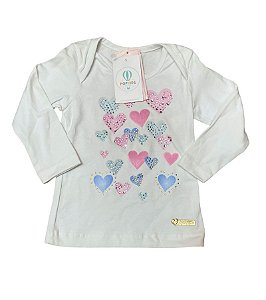Blusa Feminina Corações com Brilhos Tam.G