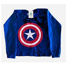 Camiseta Manga Longa Capitão América Tam.4
