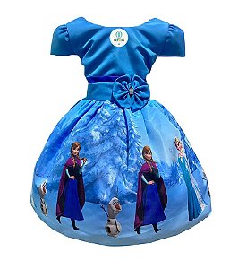 Vestido Temático Frozen Tam.M (4-5 Anos)