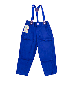 Calça com Suspensório Azul Bic Tam.P (2 Anos)