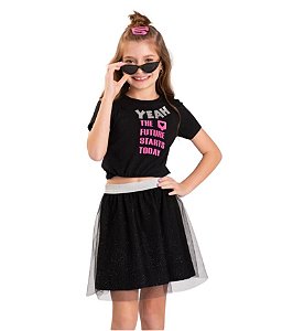 Conjunto Juvenil Feminino Verão com Brilhos  Yeah Tam.12