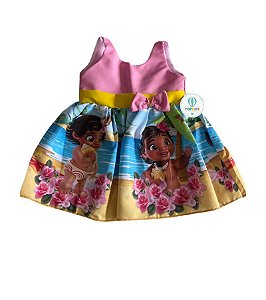 Vestido Temático Moana Bebê E 1 ano - PopKids Store Moda Infantil