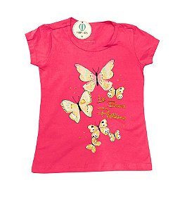 Camiseta Borboletas Rosa Tam.8