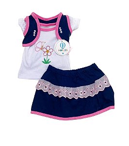 Conjunto com Saia e Colete Baby Tam.RN