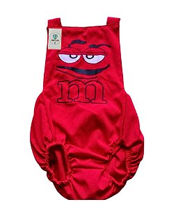 Jardineira Romper Pop Colors M&M Vermelho Tam.M