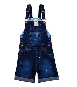 Jardineira Pop Colors Jeans Forrada e com Regulagem Tam.4-5 Anos
