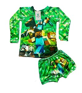 Conjunto Proteção Solar MInecraft (8-10 Anos)