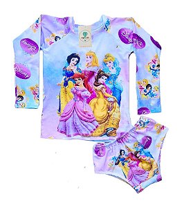 Conjunto Proteção Solar Princesas M (4-7 Anos)