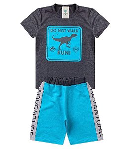 Conjunto Infantil Dino Run Chumbo Tam.4 (Veste 6)