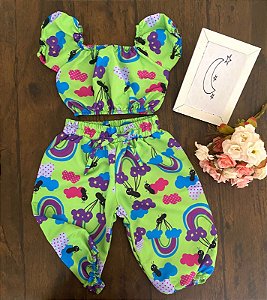 Conjunto Blogueirinha Verde Tam.6