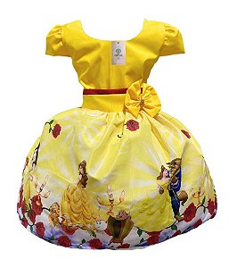 Vestido Temático Bela e a Fera F Tam.G (6-7 Anos)