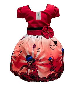 Vestido Temático Lady Bug H Tam. M (4-5 Anos)