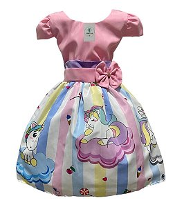 Vestido Temático Unicórnio F Tam. P (2-3 Anos)