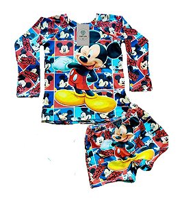 Conjunto Proteção Solar Mickey P (1-3 Anos)