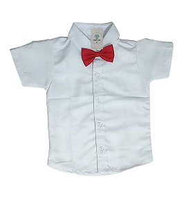 Camisa Social Branca com Gravata G (6-8 Anos)