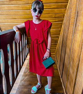 Vestido Social Laço Tam.8-10 Anos