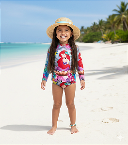 Conjunto Proteção Solar Pequena Sereia P (1-3 anos)