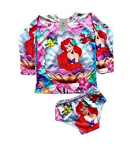 Conjunto Proteção Solar Pequena Sereia .P 1-3 anos