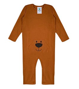 Macacão Infantil Cachorrinho Marrom Tam.3 (forma grande)