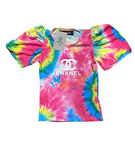 Blusa Crooped Tie Dye Chanel Rosa