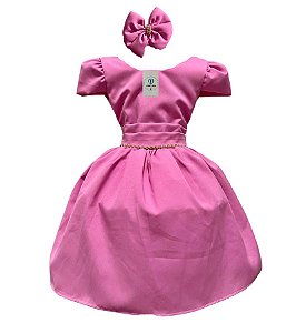 Vestido Luxo Pop Colors Rosa osa Chiclete Tam.2-3 Anos
