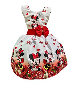 Vestido Luxo Temático Minnie K Tam.P(2-3 Anos)