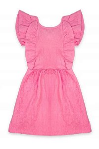 Vestido Anarruga Babado Rosa Tam.6