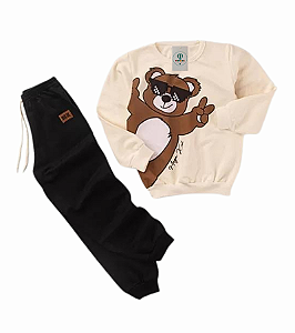 Conjunto Moletom Peluciado Infantil Ursinho Ted Tam.3