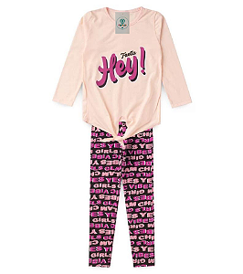 Conjunto Infantil Meia Estação Feminino Rosa Tam.10