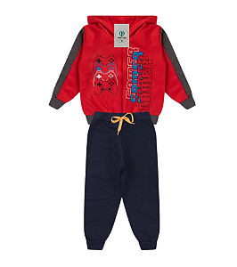 Conjunto Infantil Inverno Menino Gamer Vermelho Chumbo - 8