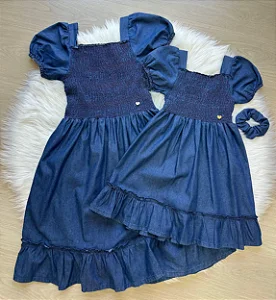 Vestido Encanto Mãe e Filha Manuzinha Jeans