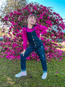 Jardineira Encanto Kau Jeans Escuro