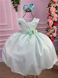 Vestido Luxo Encanto Kau Laços Verde Claro