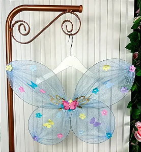 Asa de Borboleta Fadinha Infantil Azul