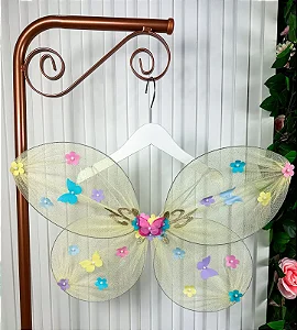 Asa de Borboleta Fadinha Infantil Amarela