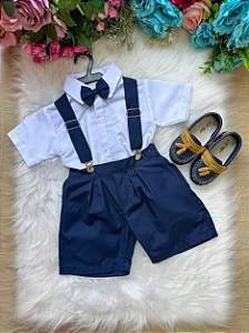 Conjunto Social Encanto Pietro Azul Marinho