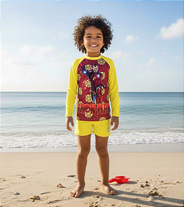 Conjunto Proteção Solar Homem de Ferro Tamanho 8