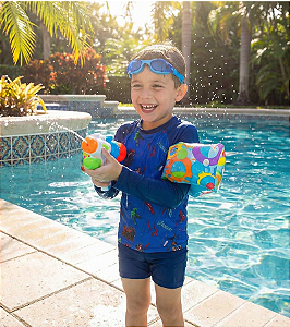 Conjunto Proteção Solar Capitão América Tamanho 8