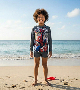 Conjunto Proteção Solar Homem Aranha C Tamanho 10