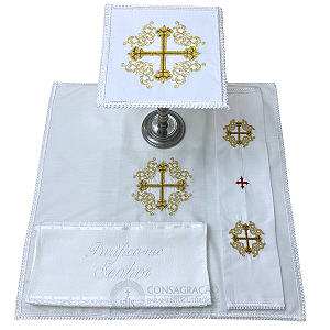 Conjunto de Alfaias Litúrgicas para Altar Bordado CG 1032