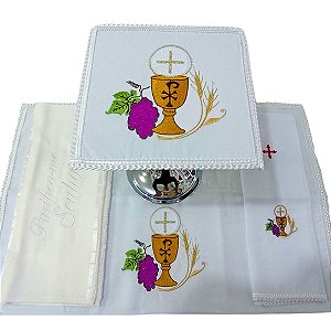 Conjunto de Alfaias Litúrgicas para Altar Bordado CG 1034