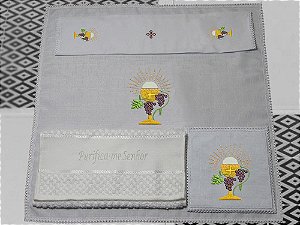 Conjunto de Alfaias Litúrgicas para Altar Bordado CG 1038