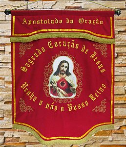 Estandarte do Apostolado da Oração 0,95 x 1,20mt