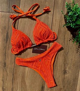 Biquíni Saint Tropez Renda Laranja Handmade Collection