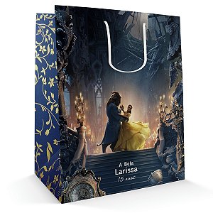 Sacola de Papel Personalizada A Bela e a Fera