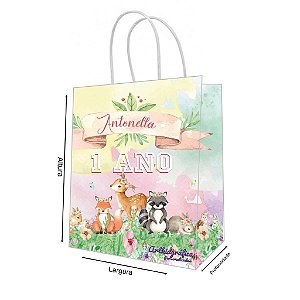 Sacola de Papel Personalizada Bosque Encantado